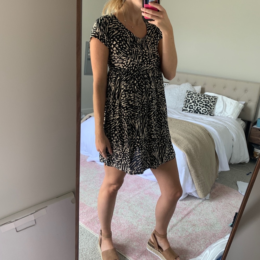 Patterned Babydoll Dress